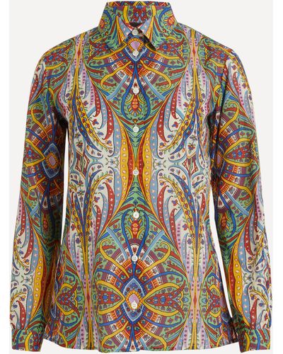 Etro Women's Printed Cotton Shirt 14 - Multicolour