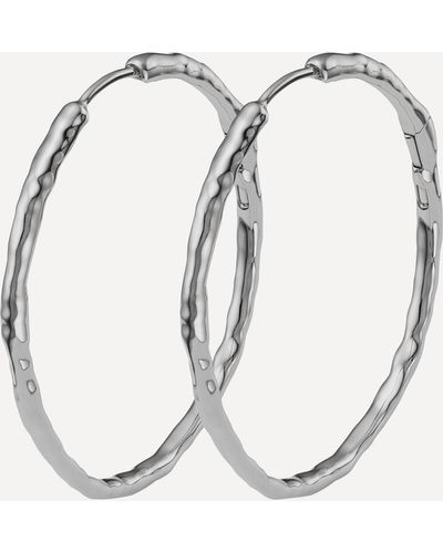 Monica Vinader Silver Siren Muse Large Hoop Earrings One Size - Metallic