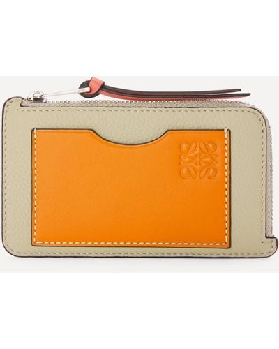 Loewe Women's Leather Coin Card Holder One Size - Orange