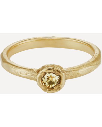 Ellis Mhairi Cameron 14ct Gold X 0.45ct Old Cut Yellow Diamond Engagement Ring L.5 - White