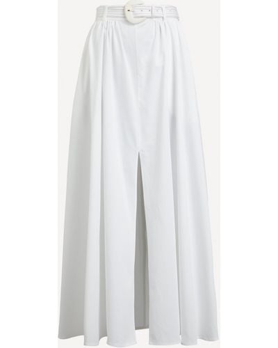 Saloni Women's Judi Belted Maxi Skirt 6 - White