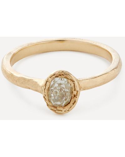 Ellis Mhairi Cameron 14ct Gold Oval White Diamond Engagement Ring L.5