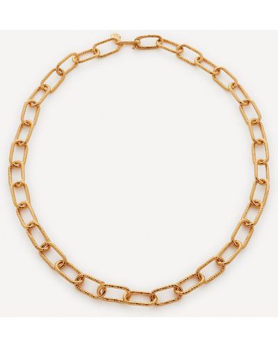 Monica Vinader 18ct Gold-plated Vermeil Silver Alta Textured Chunky Chain Necklace - Metallic