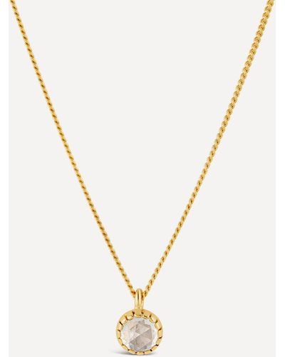 Dinny Hall 22ct Gold Plated Vermeil Silver Gem Drop Small Rose Cut White Topaz Pendant Necklace - Metallic