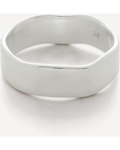 Monica Vinader Sterling Silver Siren Muse Band Ring - White