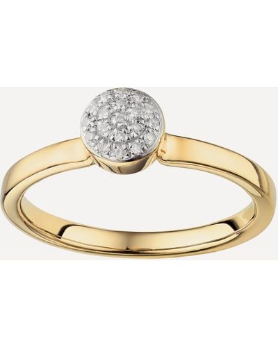 Monica Vinader 18ct Gold Plated Vermeil Silver Fiji Mini Diamond Button Ring - Metallic