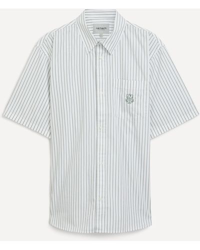 Carhartt Mens Ss Linus Striped Shirt 33 - White