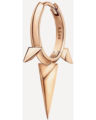 Maria Tash 14ct Rose Gold 9.5mm Faceted Triple Spike Hoop Earring - Natural