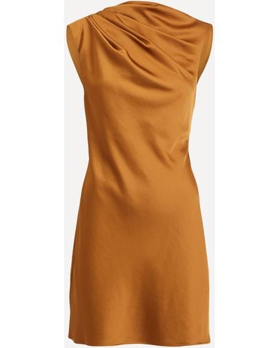 Significant Other Women's Annabel Bias Gold Satin Mini-dress 12 - Brown