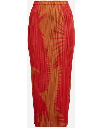 Pleats Please Issey Miyake Women's Piquant Pleated Midi Skirt 5 - Red