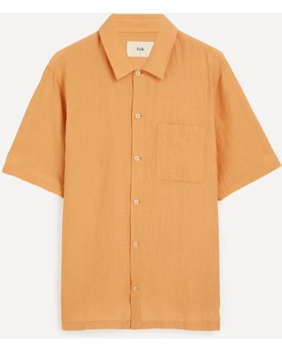 Folk Mens Gabe Short Sleeve Shirt 3 - Orange