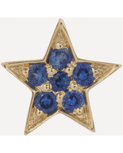 Andrea Fohrman 14ct Gold Mini Star Blue Sapphire Stud Earring