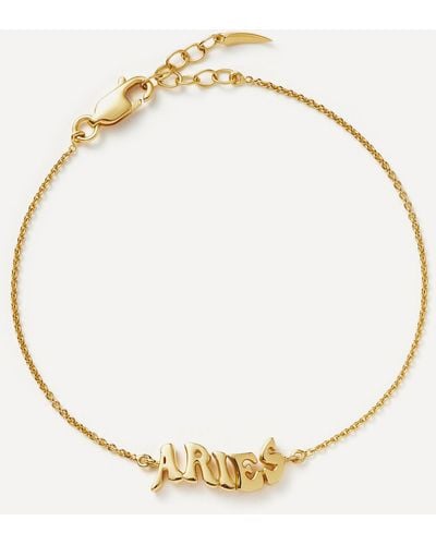 Missoma 18ct Gold-plated Vermeil Silver Aries Zodiac Pendant Bracelet - Metallic