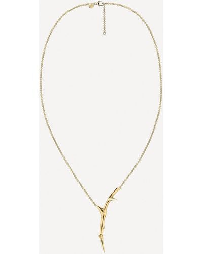 Shaun Leane Gold Plated Vermeil Silver Rose Thorn Drop Pendant Necklace - Natural