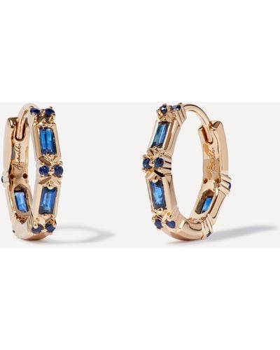 Annoushka 18ct Gold Blue Baguette Sapphire Hoop Earrings One Size - Metallic