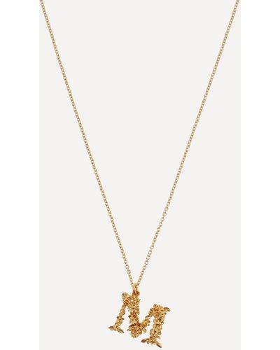 Alex Monroe Gold-plated Floral Letter M Alphabet Necklace One Size - Metallic