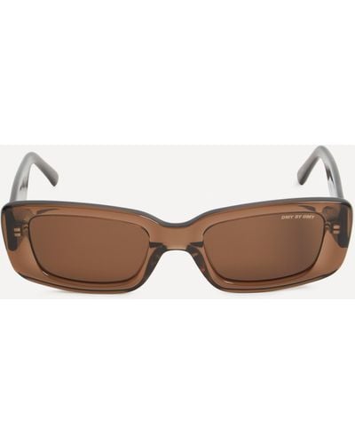 DMY BY DMY Women's Preston Rectangular Transparent Brown Sunglasses One Size