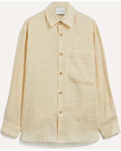 King & Tuckfield Mens Pocket Oversized Roll Sleeve Shirt - Natural