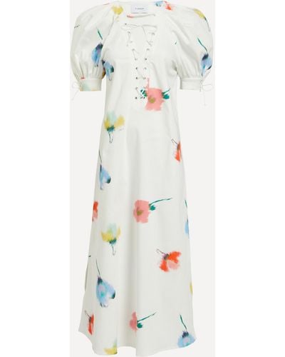 Sleeper Women's Garden Flower Print Dress Xs - White