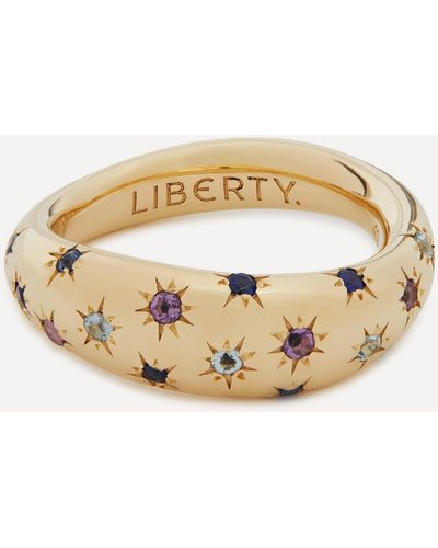 Liberty 9ct Gold Handmade Ianthe Star Rainbow Ring - White
