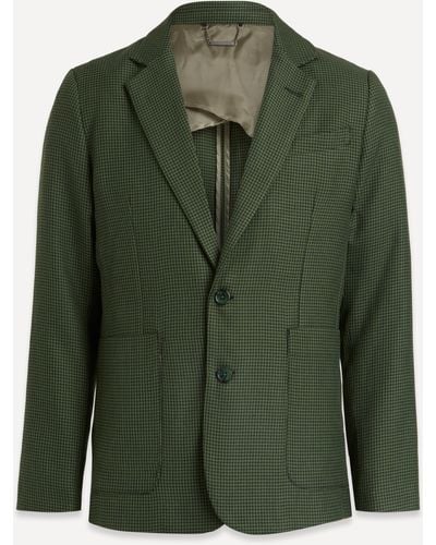 Percival Mens Houndstooth Tailored Blazer Xl - Green