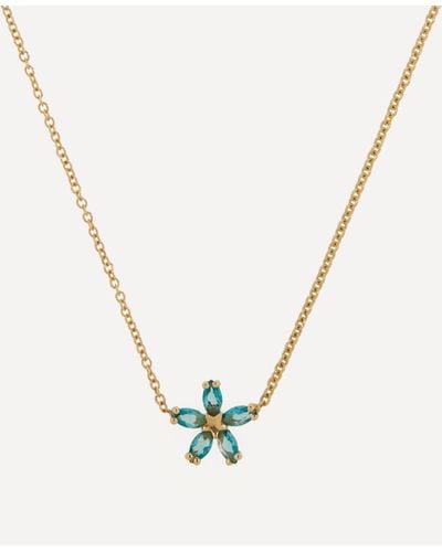 Liberty 9ct Gold Bloomy Paraiba Pendant Necklace - Metallic
