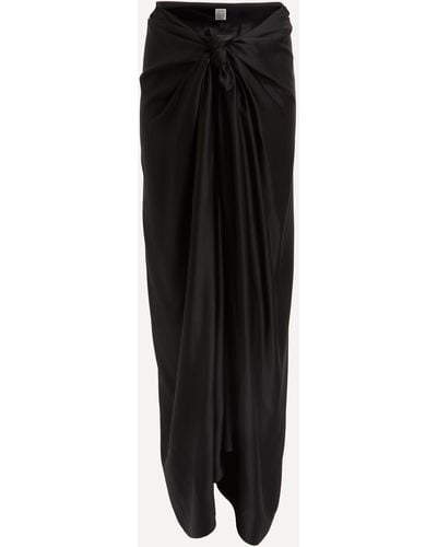 Totême Women's Satin Knot Skirt 8 - Black