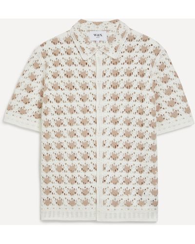 Wax London Mens Porto Crochet Shirt L - White