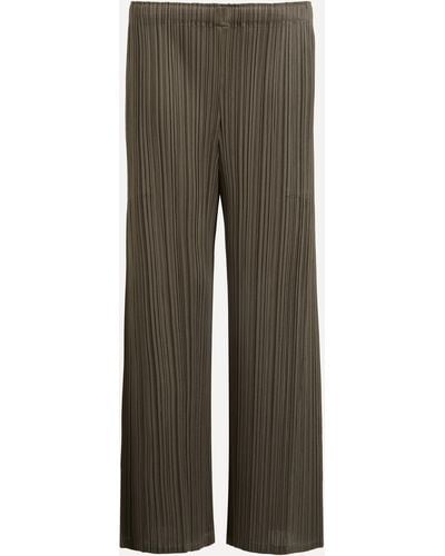 Pleats Please Issey Miyake Women's Monthly Colours March Pleated Trousers 3 - Grey