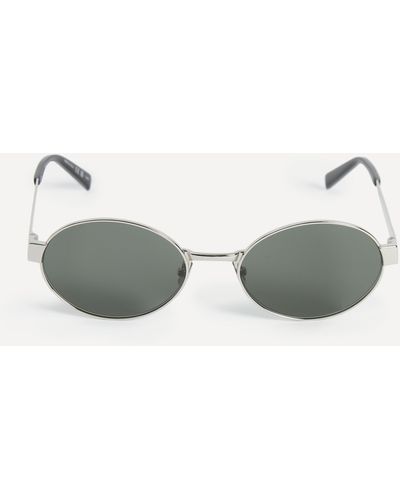 Saint Laurent Women's Metal Oval Sunglasses One Size - Metallic