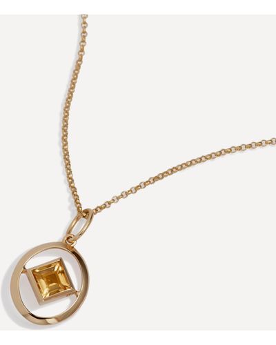 Annoushka 14ct Gold Citrine Birthstone Pendant Necklace One Size - Natural