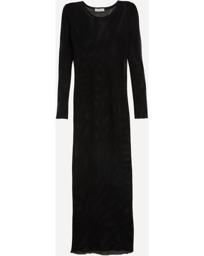 St. Agni Women's Mesh Long-sleeve Maxi-dress - Black