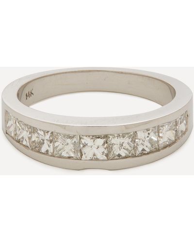 Kojis 14ct White Gold Princess Cut Diamond Band Ring