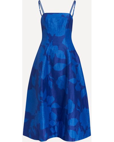 Aje. Women's Belonging Flared Midi Dress 10 - Blue