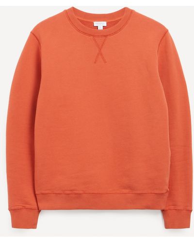 Sunspel Mens Loopback Sweatshirt Xxl - Orange