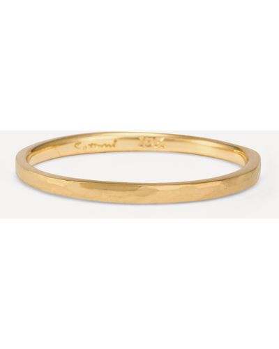 Satomi Kawakita 18ct Gold Solid Hammered Band Ring - Natural