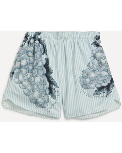 JW Anderson Mens Grape Motif Swim Shorts - Blue