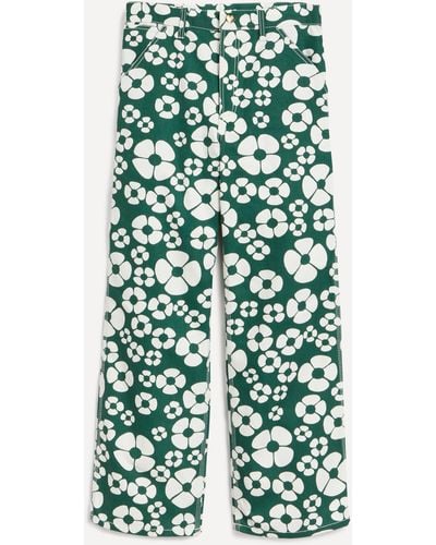 Marni Women's Floral Trousers - Green