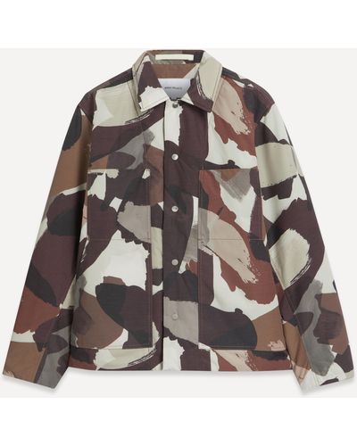 Norse Projects Mens Pelle Camo Nylon Insulated Jacket - Brown