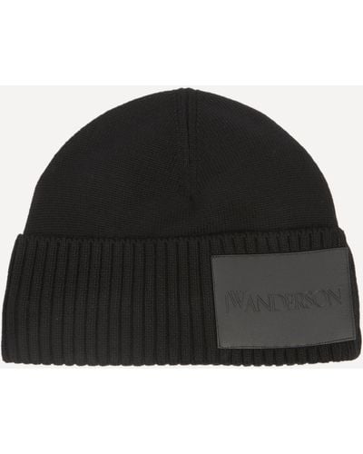 JW Anderson Women's Logo Patch Wool Beanie Hat One Size - Black