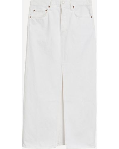 Agolde Women's Leif Denim Skirt 28 - White