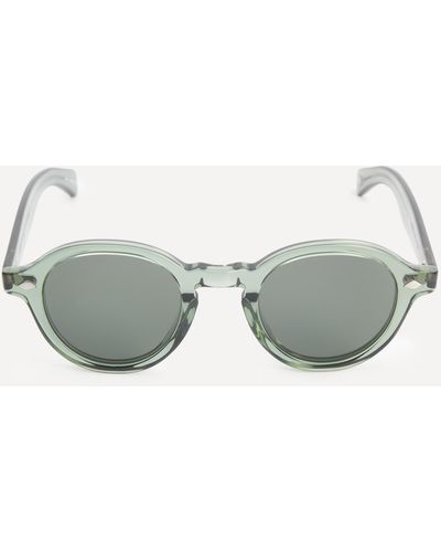 Garrett Leight Mens Flipper Juniper Round Sunglasses One Size - Green