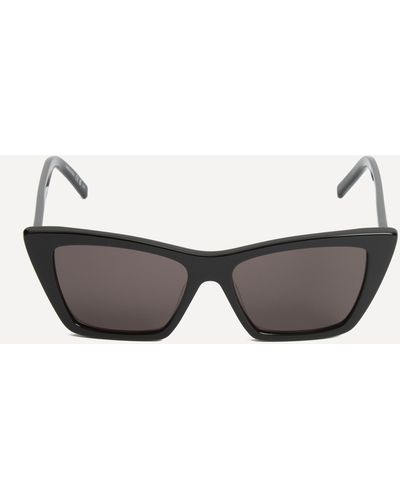 Saint Laurent Women's Black Acetate Square Cat-eye Sunglasses One Size - Grey
