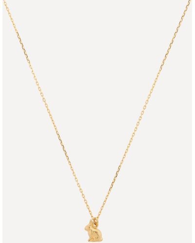 Alex Monroe 18ct Gold Teeny Tiny Sitting Bunny Pendant Necklace One Size - Metallic