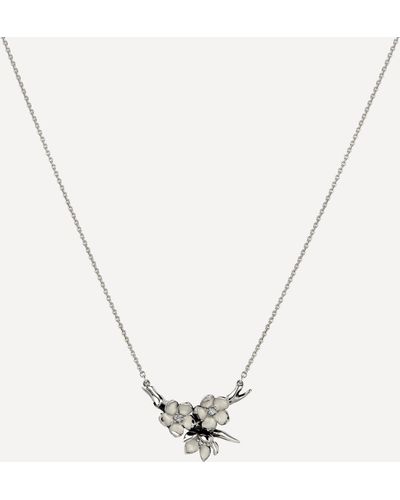 Shaun Leane Cherry Blossom Diamond Flower Posy Pendant Necklace - Metallic