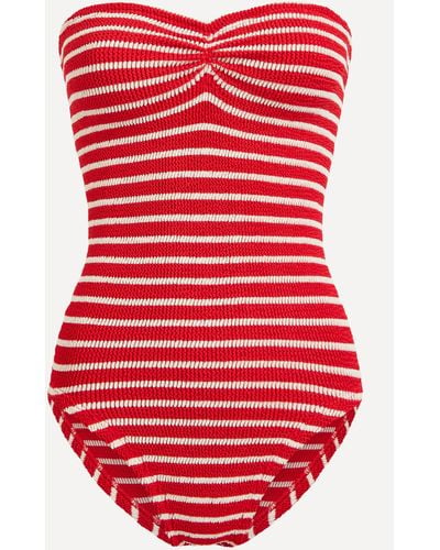 Hunza G Women's Brooke Crinkle Swimsuit One Size - Red