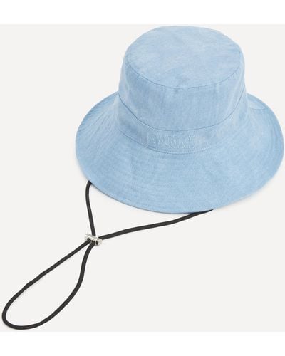 Ganni Women's Blue Denim Bucket Hat One Size