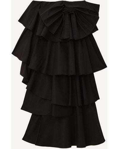 FARM Rio Women's Black Tiered Bow Detail Maxi-skirt
