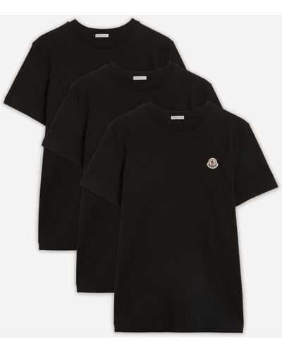 Moncler Mens Logo Patch T-shirt - Black