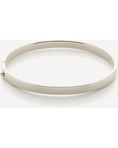 Monica Vinader Sterling Silver Essential Bangle Bracelet - White